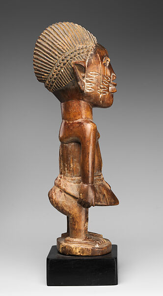 Twin Figure: Male (Ibeji), Yoruba artist, Wood, glass beads, string, Yoruba peoples