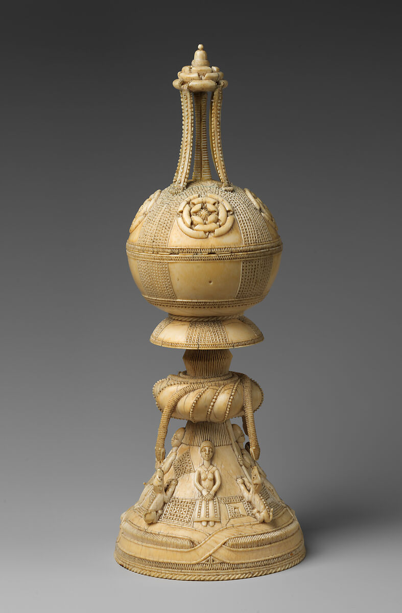Lidded saltcellar, Temne or Bullom artist(s), Ivory, Temne or Bullom peoples