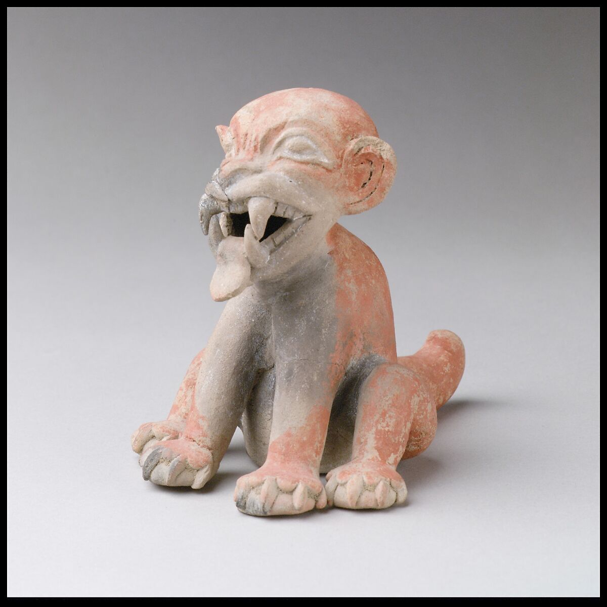 Seated Feline, Ceramic, post-fire paint, Tolita-Tumaco 