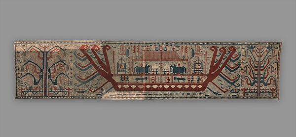 Ceremonial Banner (Palepai), Cotton, gold gimp, silk, Lampung 