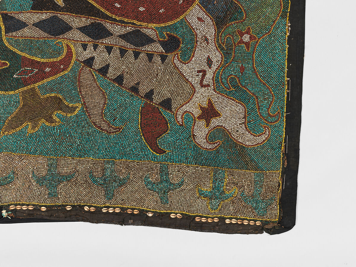 Palepai maju (ceremonial banner), Paminggir artists, Glass and ceramic beads, fiber, cloth, nassa shells, Lampung peoples