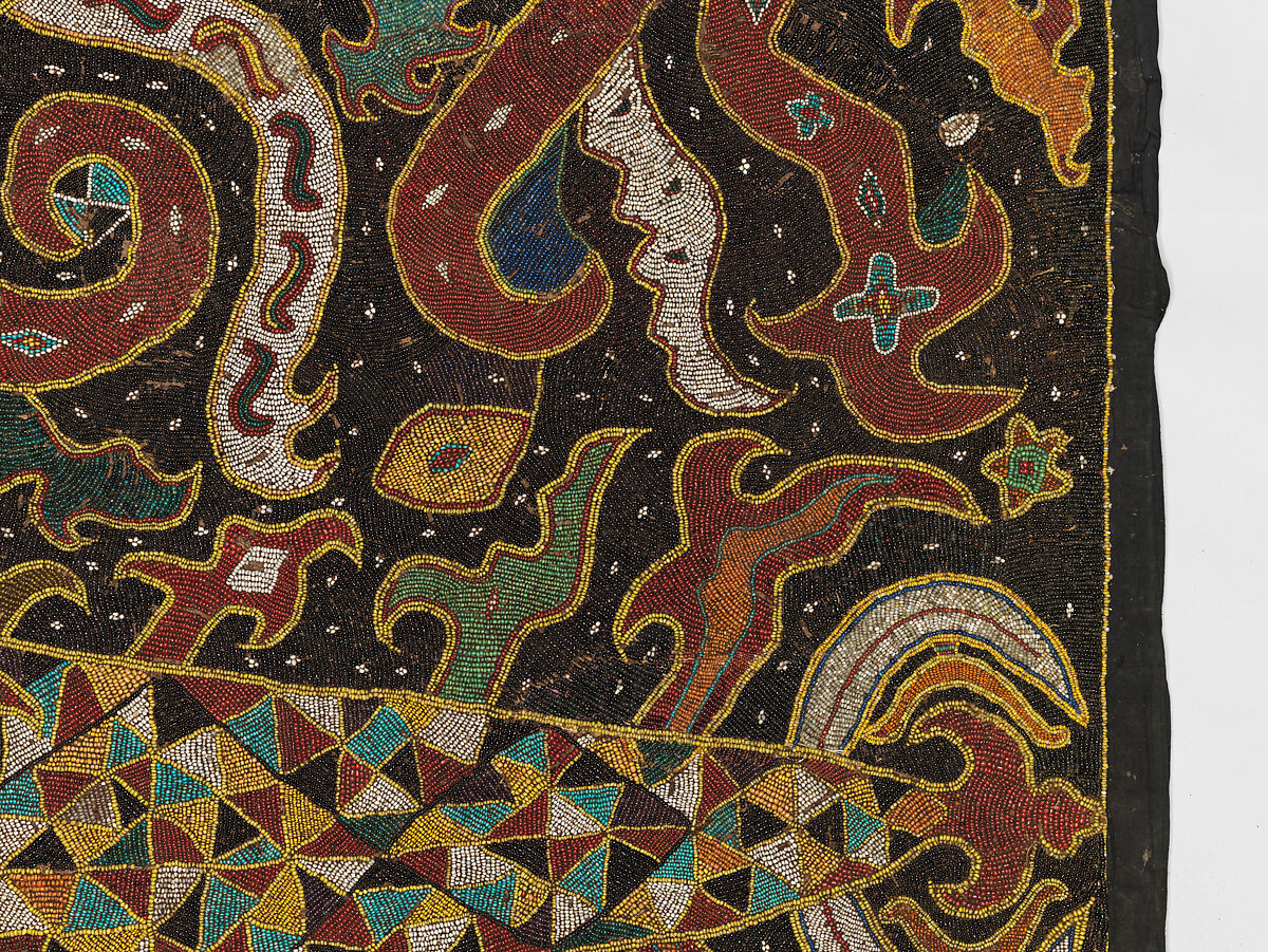 Palepai maju (ceremonial banner), Paminggir artists, Glass and ceramic beads, fiber, cloth, nassa shells, Lampung peoples