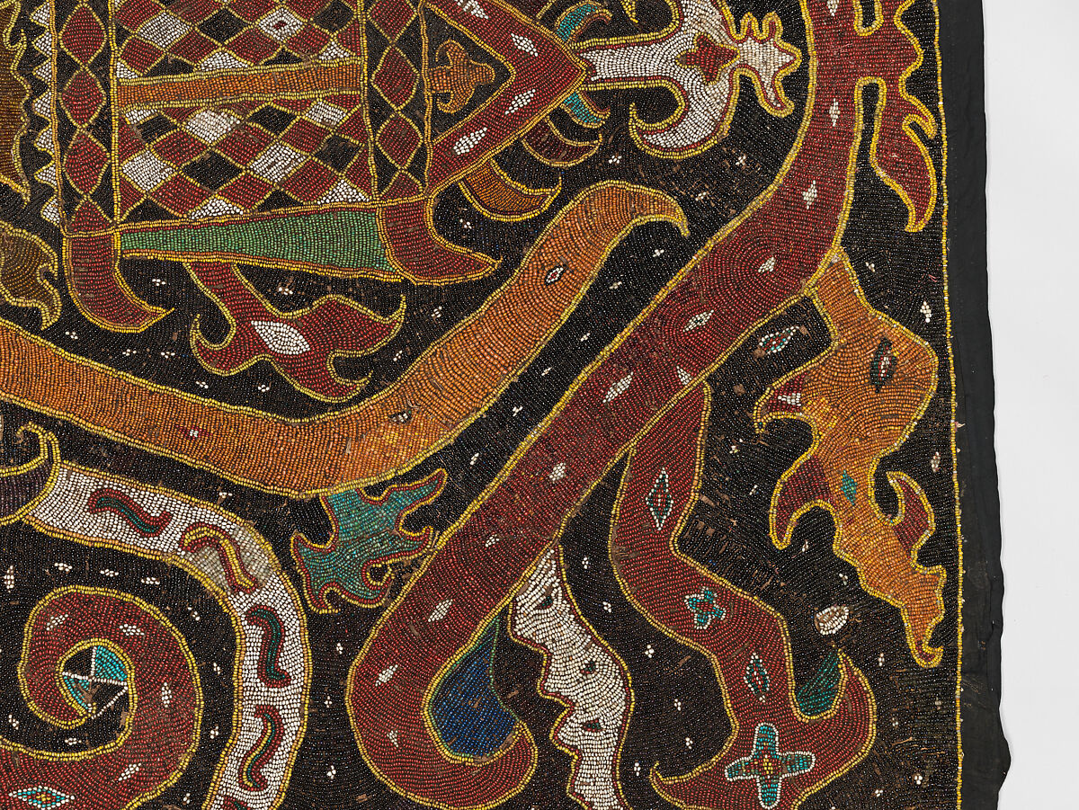 Palepai maju (ceremonial banner), Paminggir artists, Glass and ceramic beads, fiber, cloth, nassa shells, Lampung peoples