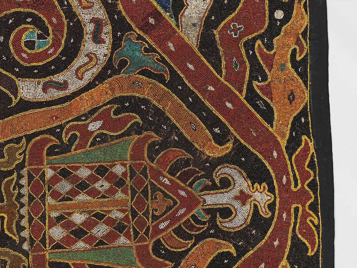 Palepai maju (ceremonial banner), Paminggir artists, Glass and ceramic beads, fiber, cloth, nassa shells, Lampung peoples