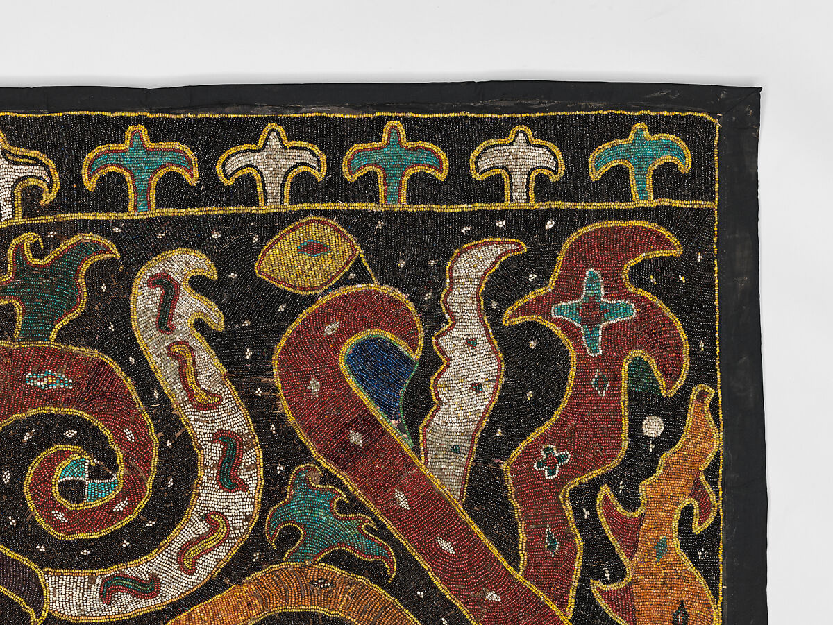 Palepai maju (ceremonial banner), Paminggir artists, Glass and ceramic beads, fiber, cloth, nassa shells, Lampung peoples