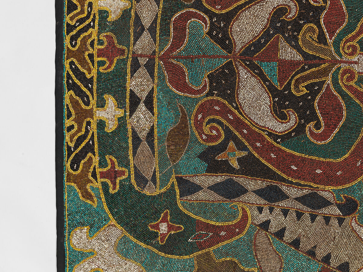 Palepai maju (ceremonial banner), Paminggir artists, Glass and ceramic beads, fiber, cloth, nassa shells, Lampung peoples