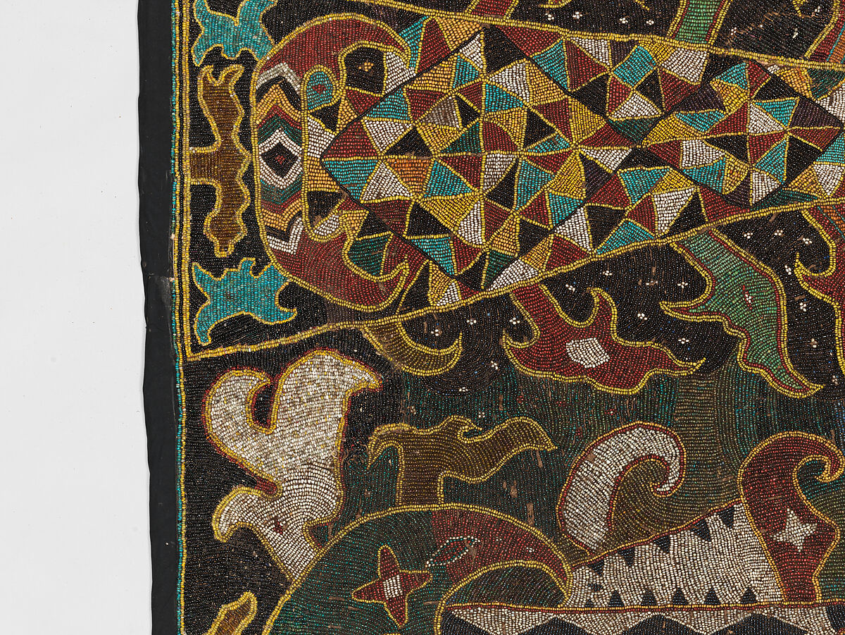 Palepai maju (ceremonial banner), Paminggir artists, Glass and ceramic beads, fiber, cloth, nassa shells, Lampung peoples