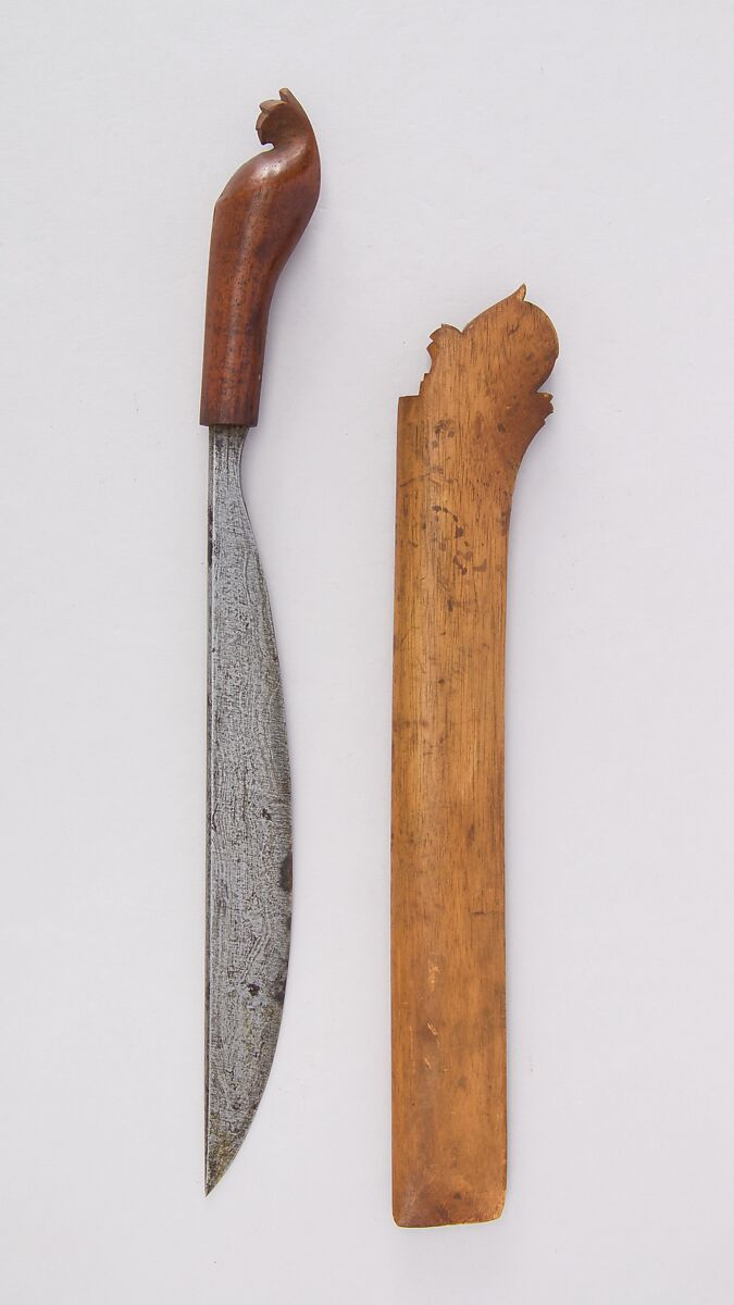Knife (Golok) with Sheath, Wood, Malayan