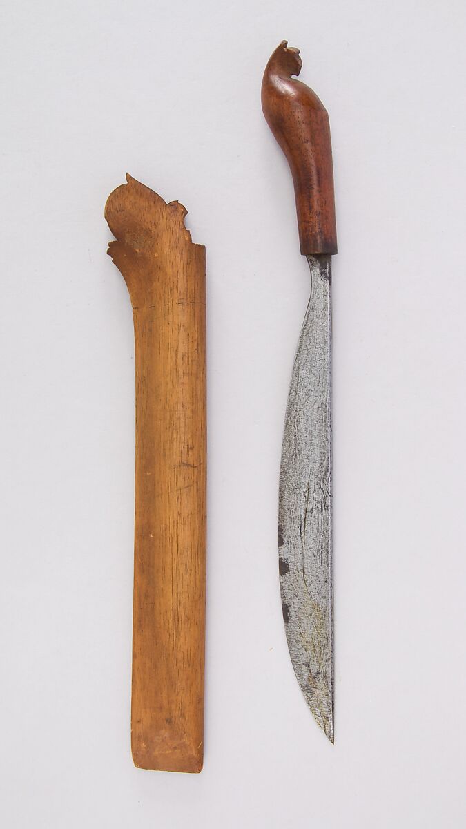 Knife (Golok) with Sheath, Wood, Malayan 