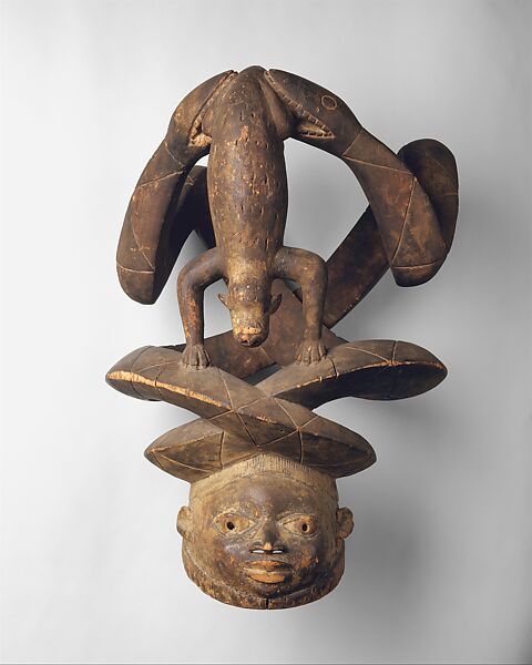 Gelede Helmet from a Masquerade Ensemble, Yoruba artist, Wood, Yoruba 