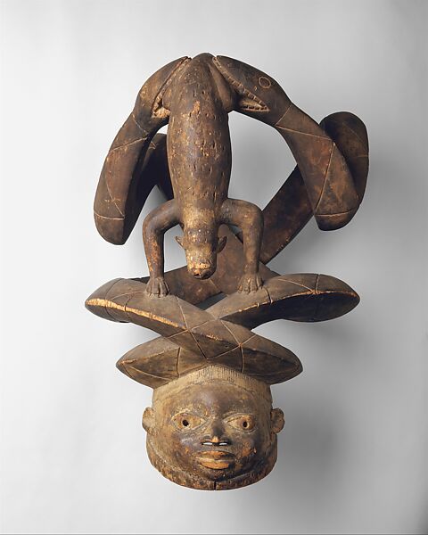 Gelede Helmet from a Masquerade Ensemble, Yoruba artist, Wood, Yoruba