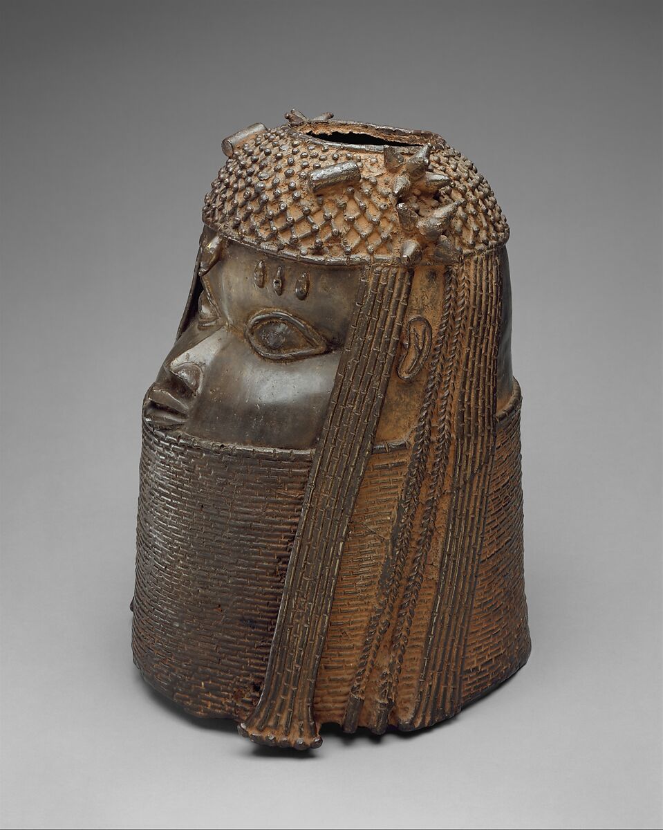 Head of an Oba, Brass, iron, Edo peoples