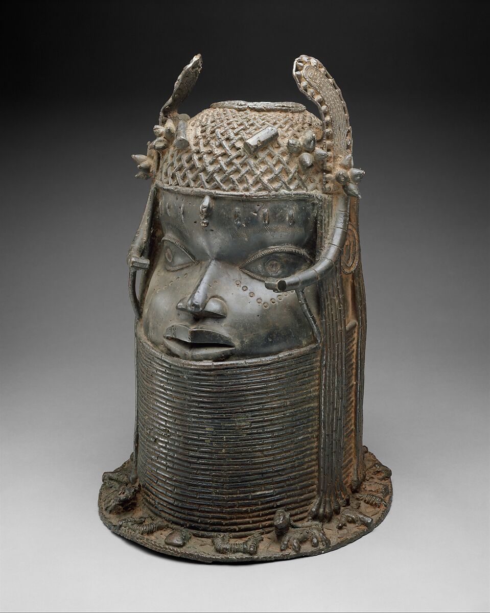 Head of an Oba, Brass, iron, Edo peoples 
