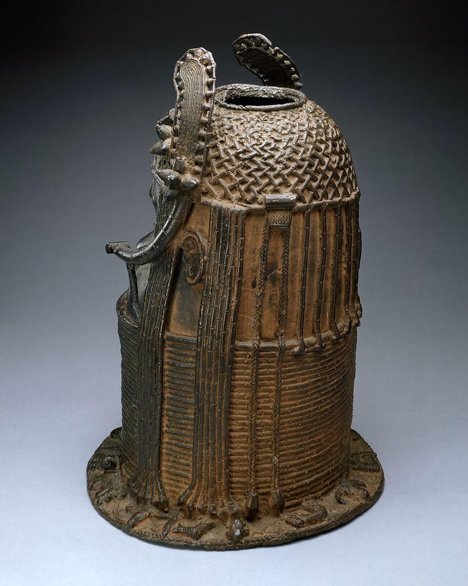 Head of an Oba, Brass, iron, Edo peoples