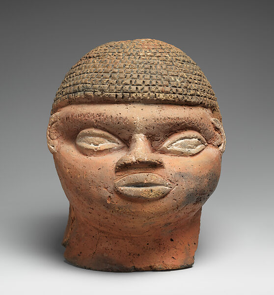 Head, Terracotta, pigment, Edo peoples 