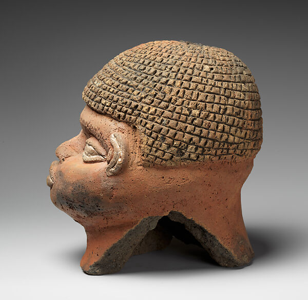 Head, Terracotta, pigment, Edo peoples