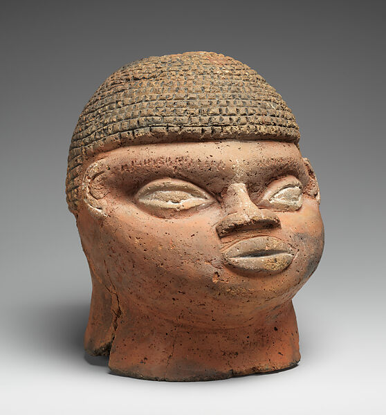 Head, Terracotta, pigment, Edo peoples