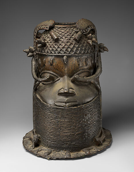 Head of an Oba, Brass, iron, Edo peoples 