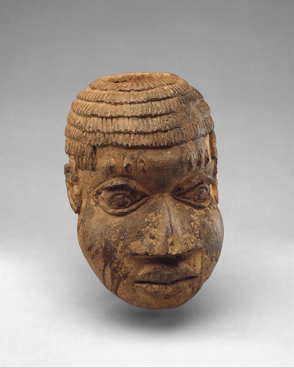 Head, Terracotta, sacrificial materials, Edo peoples 