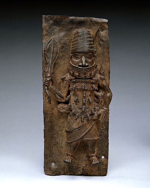 Plaque: Warrior Chief, Brass, Edo peoples 