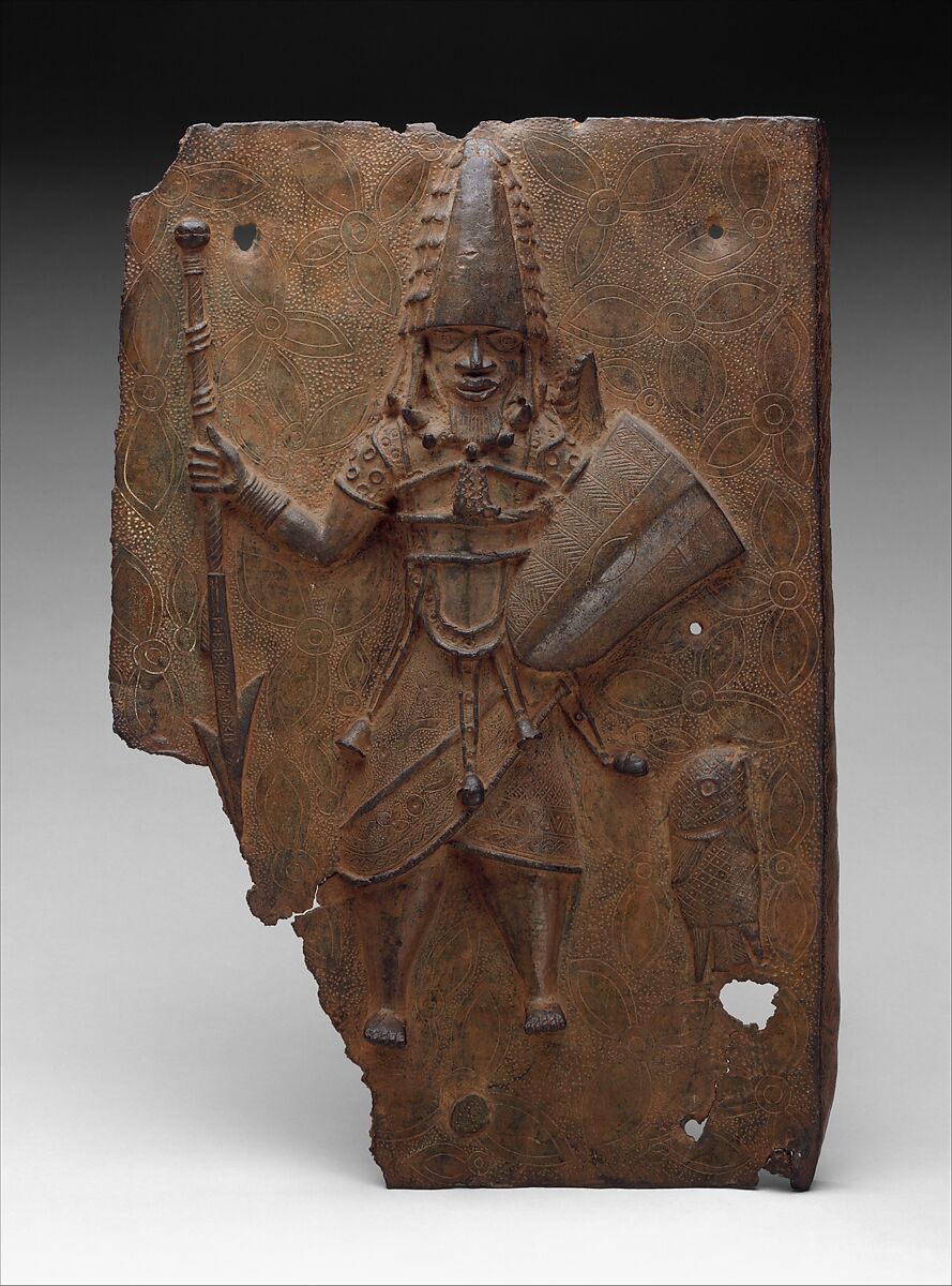 Plaque: Warrior, Brass, Edo peoples 