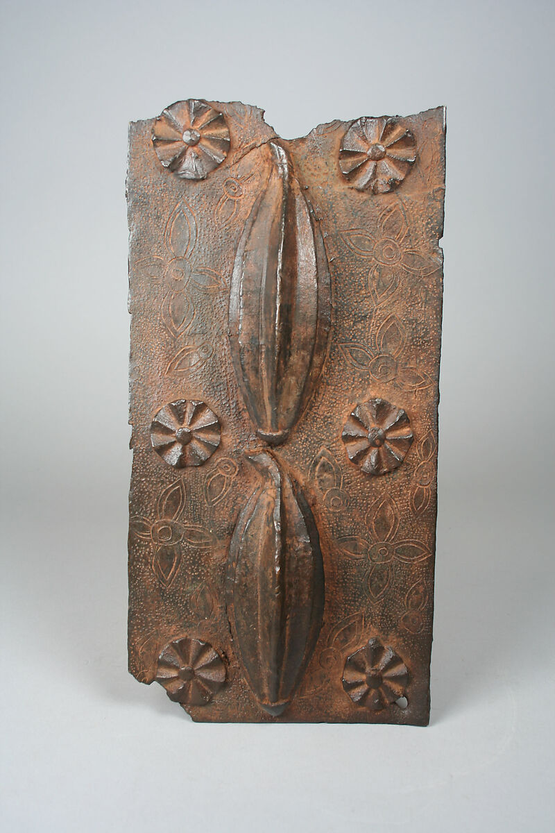 Plaque: Two Fluted Gourds, Brass, Edo peoples 