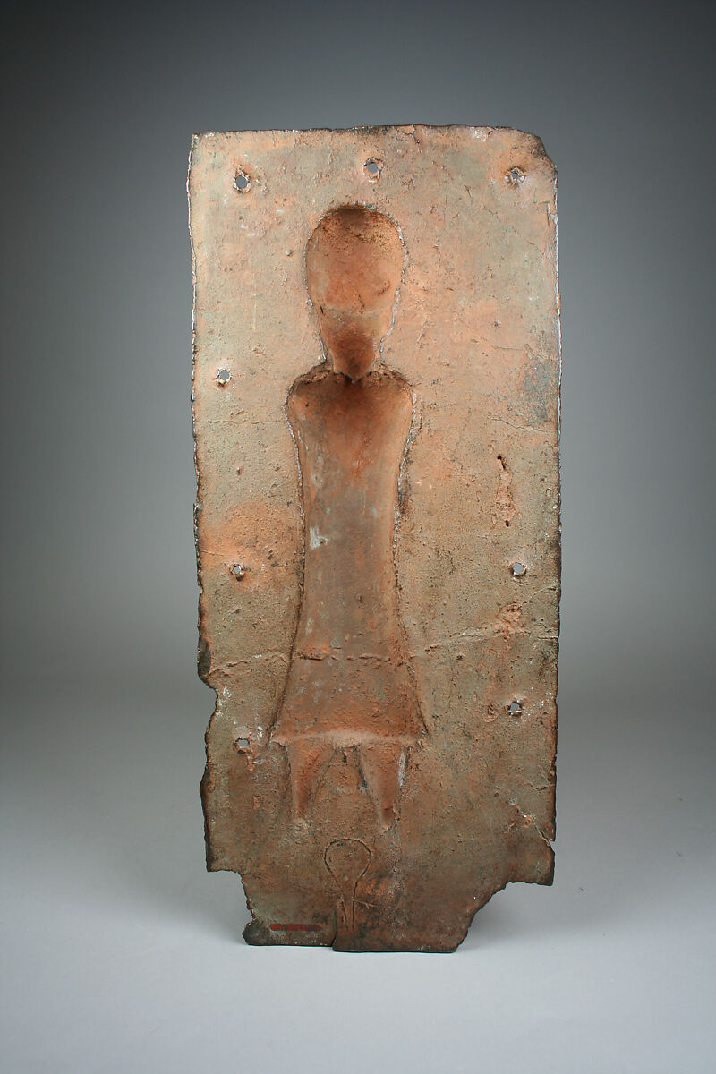 Plaque with Ọ́lọ̀tọ̀n priest, Ìgùn Ẹ́rọ̀nwwọ̀n (brass-casting guild) artists, Brass, Edo peoples