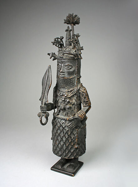 Figure: Oba with Ceremonial Sword, Chief Inneh  , possibly, Brass, Edo peoples 