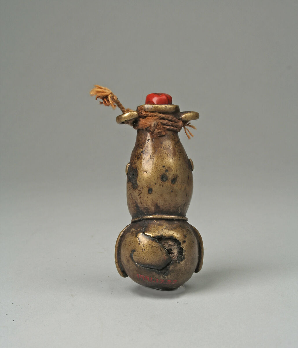 Medicine Vessel: Figure, Brass, stone bead, cord, Edo peoples