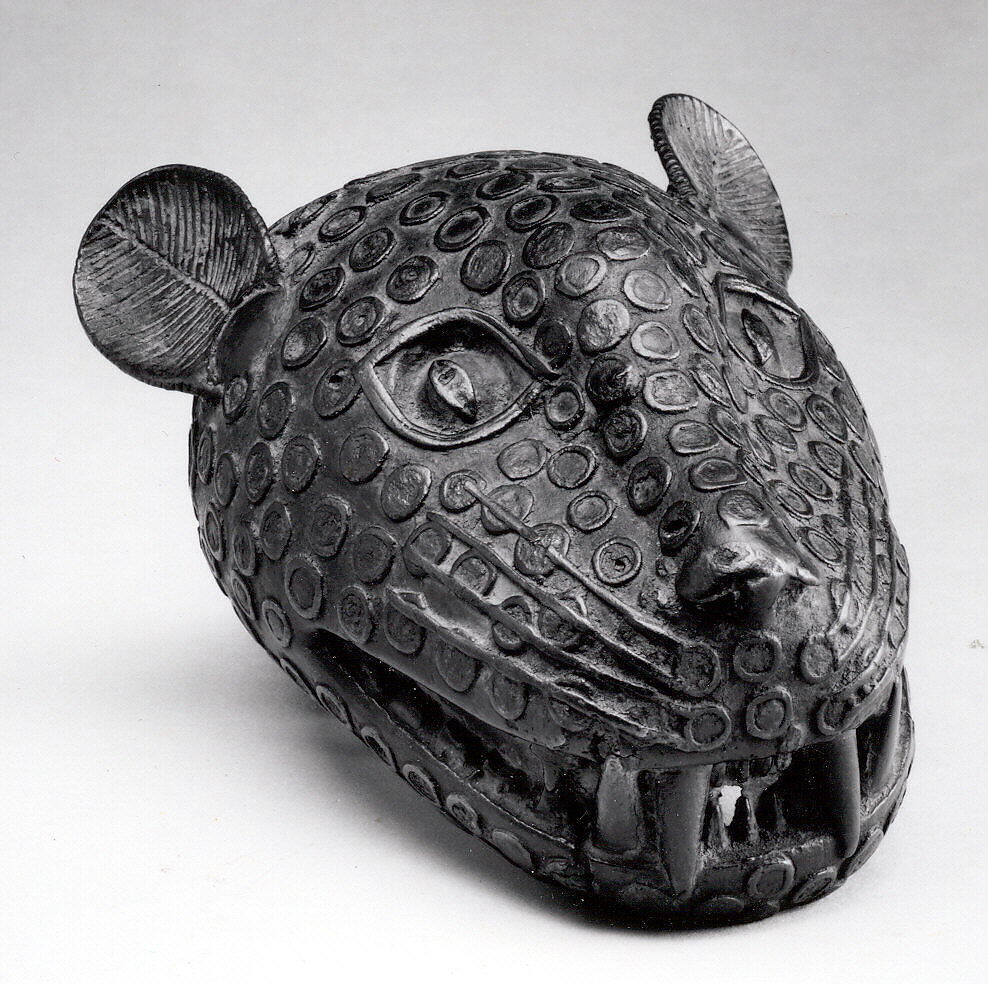 Figure: Leopard Head, Brass, iron, Edo peoples 