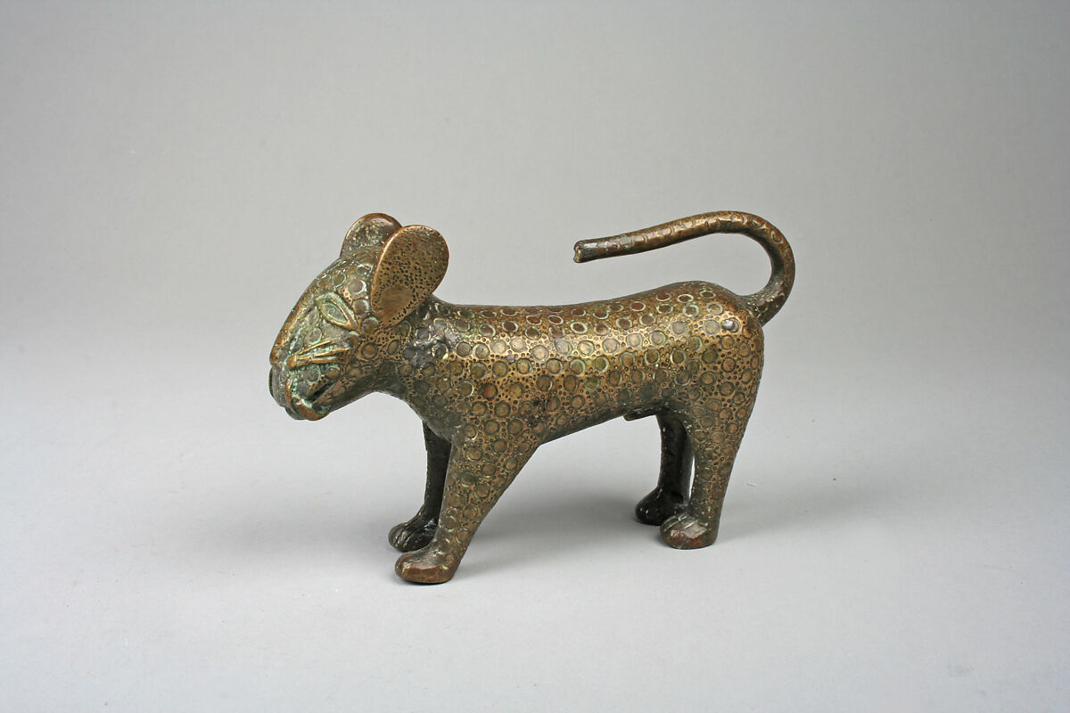 Leopard Aquamanile, Brass, Edo peoples 