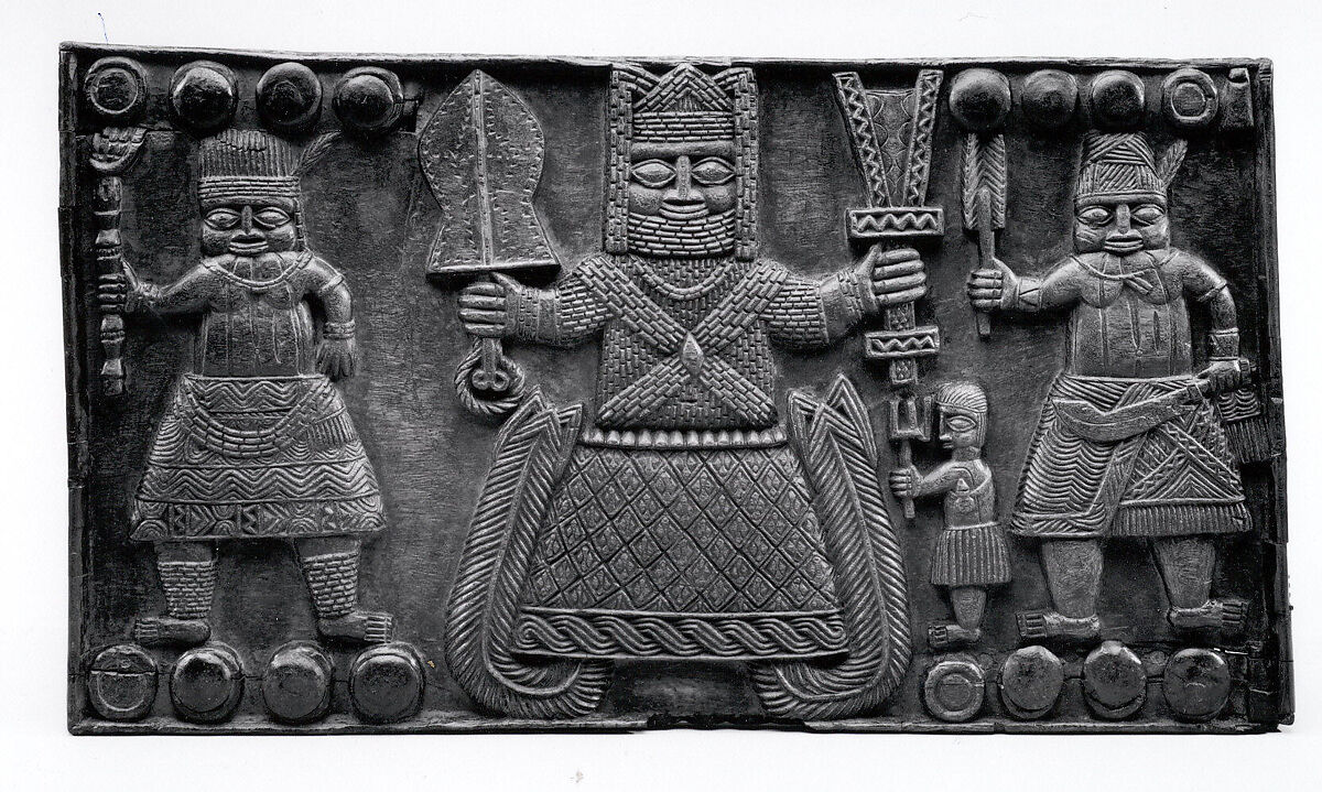 Stool: Oba with Mudfish Legs (Agba), Wood, metal tacks, Edo peoples