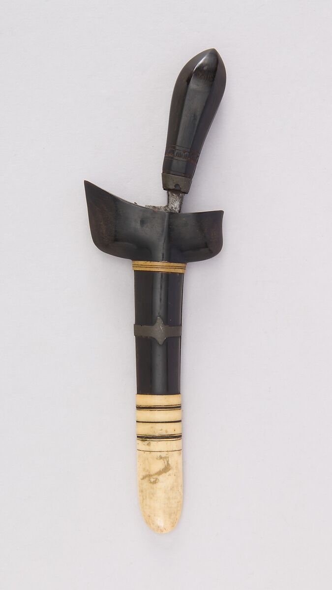 Pair of Knives with Sheath, Wood, bone, horn, steel, Javanese