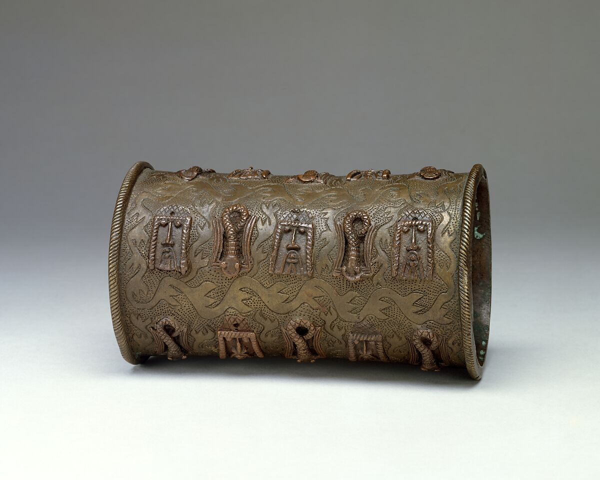 Bracelet: Portuguese Heads and Mudfish, Brass, copper alloy, Edo peoples 