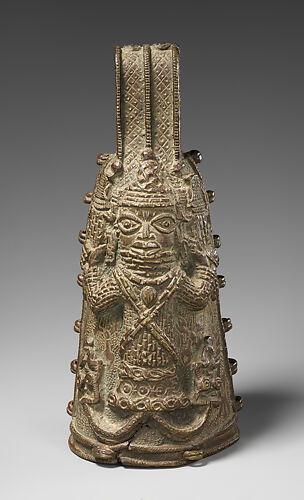 Altar bell with a mudfish-legged ọ́bà