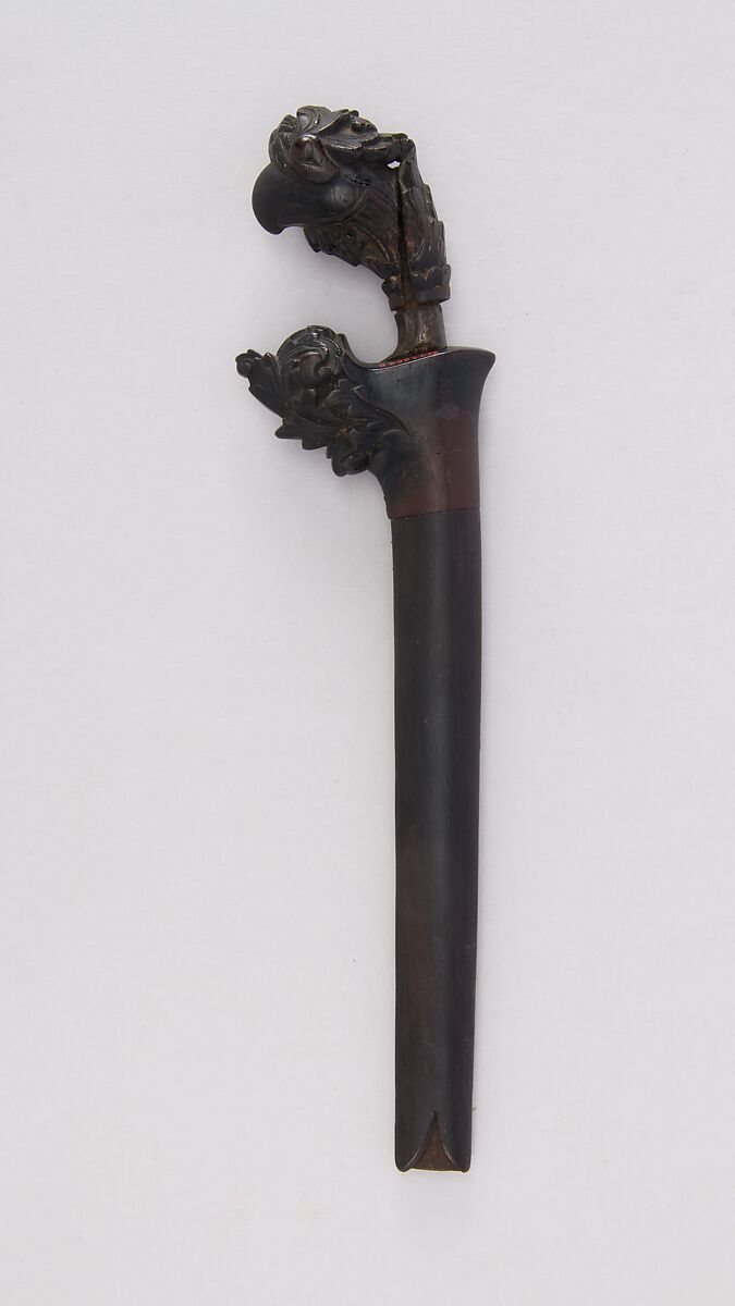 Knife (Bade-bade) with Sheath, Wood, steel, Malayan