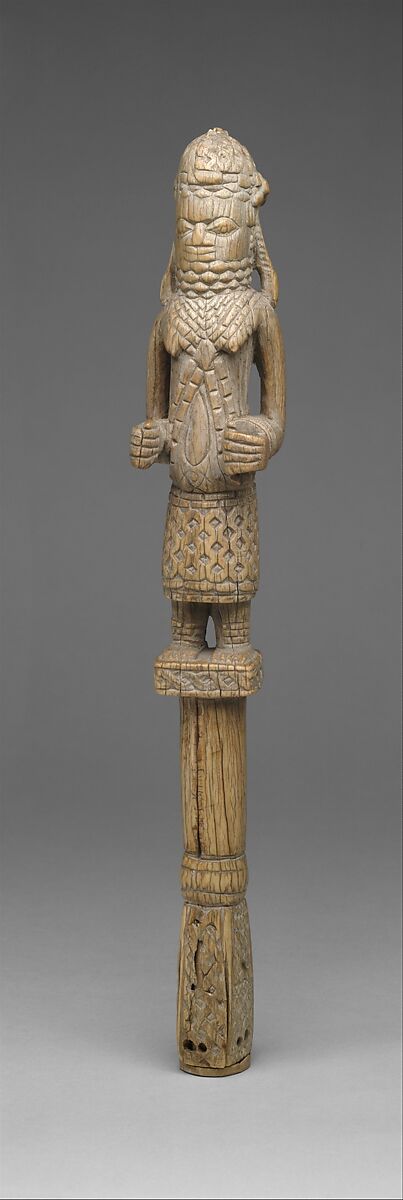 Hand-Held Clapper with Oba, Ivory, Edo peoples 