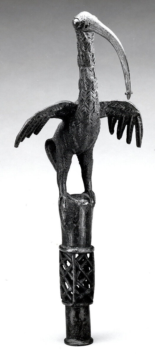 Idiophone: Bird of Prophecy (ahianmwen-oro), Brass, iron, Edo peoples 