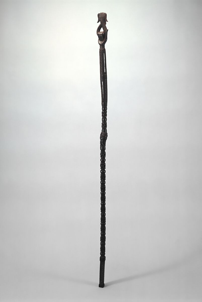 Rattle Staff: Hand Holding Mudfish (Ukhurhe), Brass, Edo peoples 