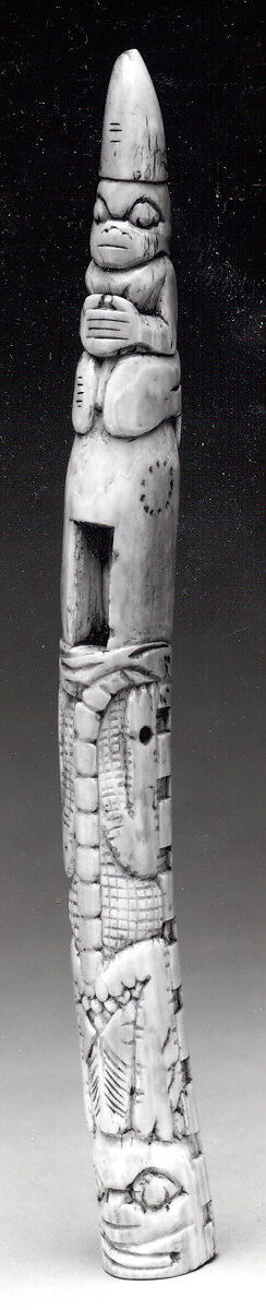 Side-blown Trumpet, Ivory, Yoruba peoples 