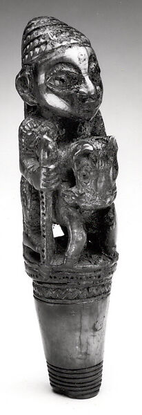 Figure: Equestrian Chief, Owo-Yoruba artist, Ivory, wood or coconut shell inlay, Owo-Yoruba peoples