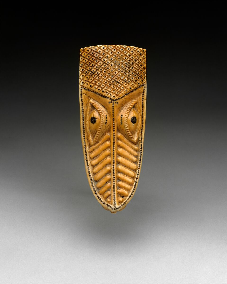 Orufanran Costume Attachment: Crocodile Head, Ivory, wood or coconut shell inlay, Yoruba peoples, Owo group 