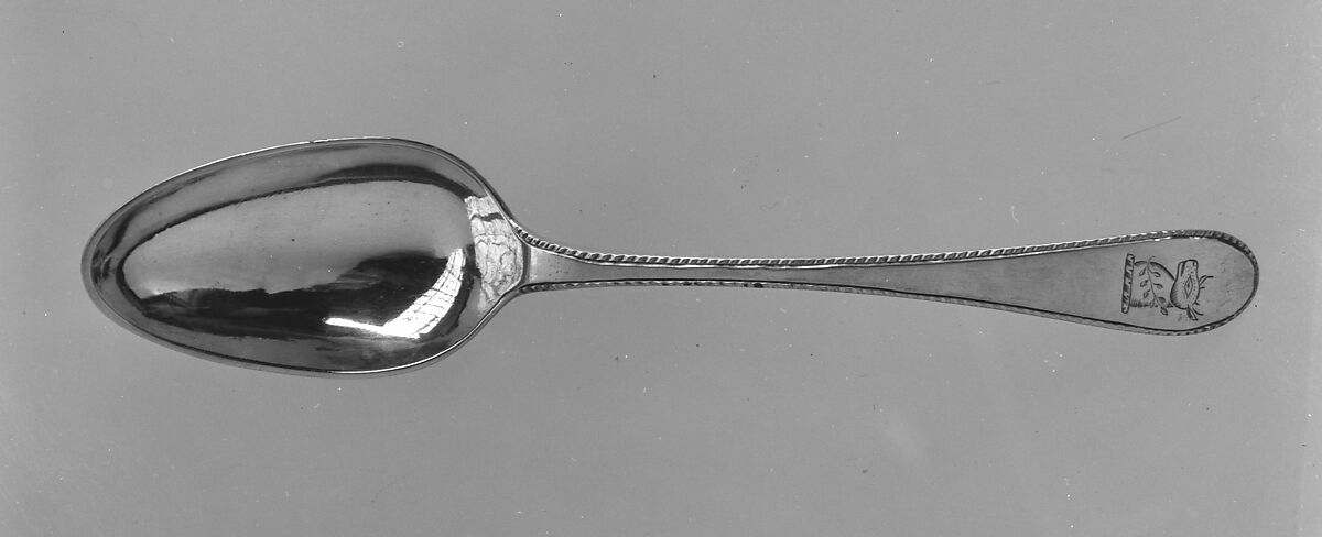 Dessert Spoon, John Burt Lyng (active ca. 1761–85), Silver, American 