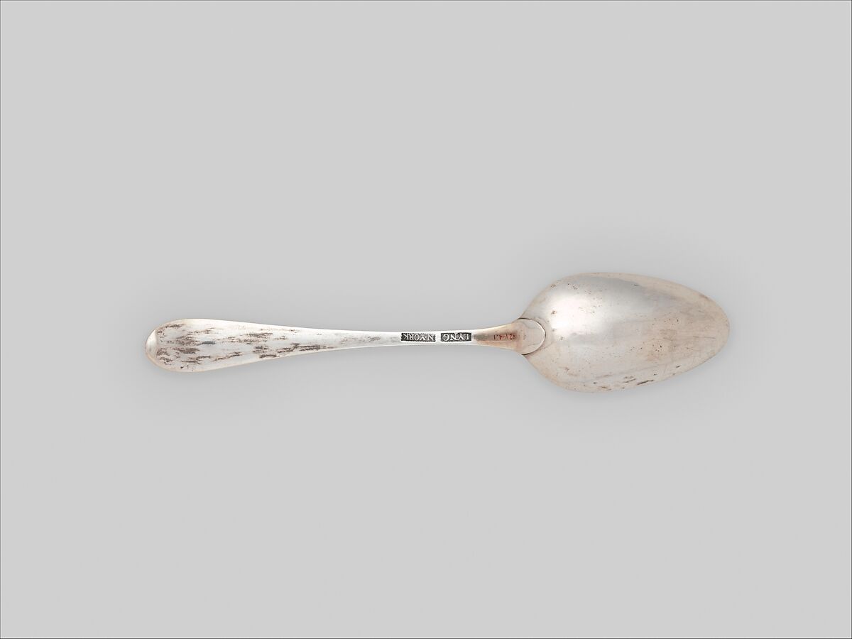 Dessert Spoon, John Burt Lyng (active ca. 1761–85), Silver, American