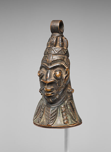 Crown bell head copy, Unknown caster, after Lower Niger Valley Bronze Industries, Copper alloy, Lower Niger Bronze Industry