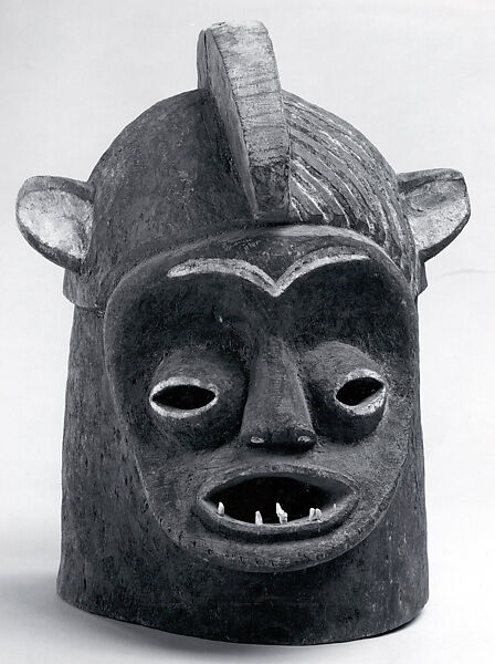 Helmet Mask: Zoomorphic, Wood, animal teeth, pigment, Mambila peoples, Mburi group
