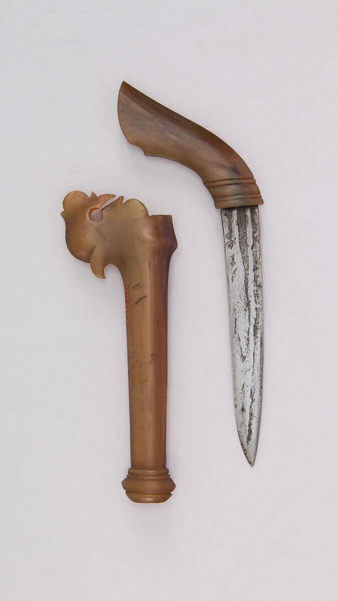 Knife with Sheath, Horn, steel, Indonesian, Sulawesi (possibly the Philippines) 