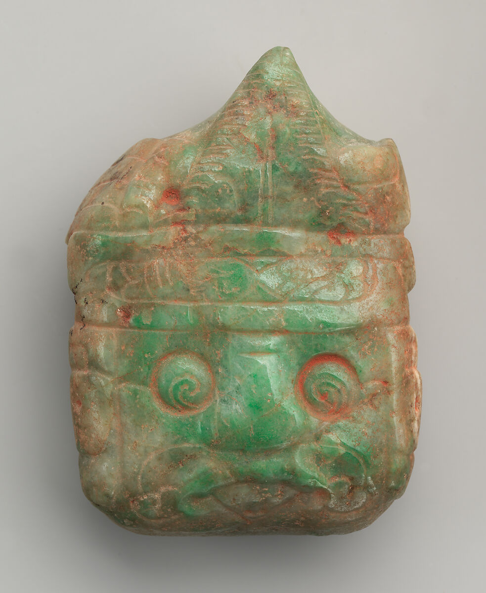 Deity Head Pendant, Jade, Maya 