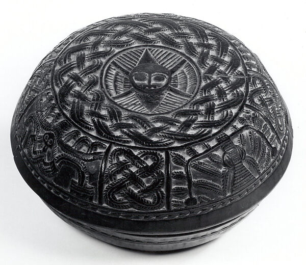 Lidded Vessel, Yoruba artist, Wood, metal, Yoruba peoples