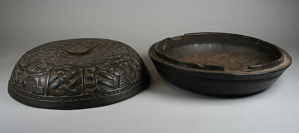 Lidded Vessel, Yoruba artist, Wood, metal, Yoruba peoples